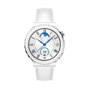 HUAWEI WATCH GT 3 Pro/32MB+4GB/Silver Bezel White Ceramic Case/White Leather Strap/43mm Wearables Shop Online at Special Price from Dubai Shopping City