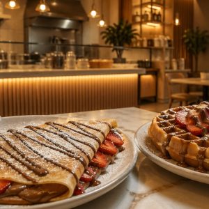 Crêpes Waffles Pancakes And Dessert Bowl Treats Men's Shop Online at Special Price from Dubai Shopping City